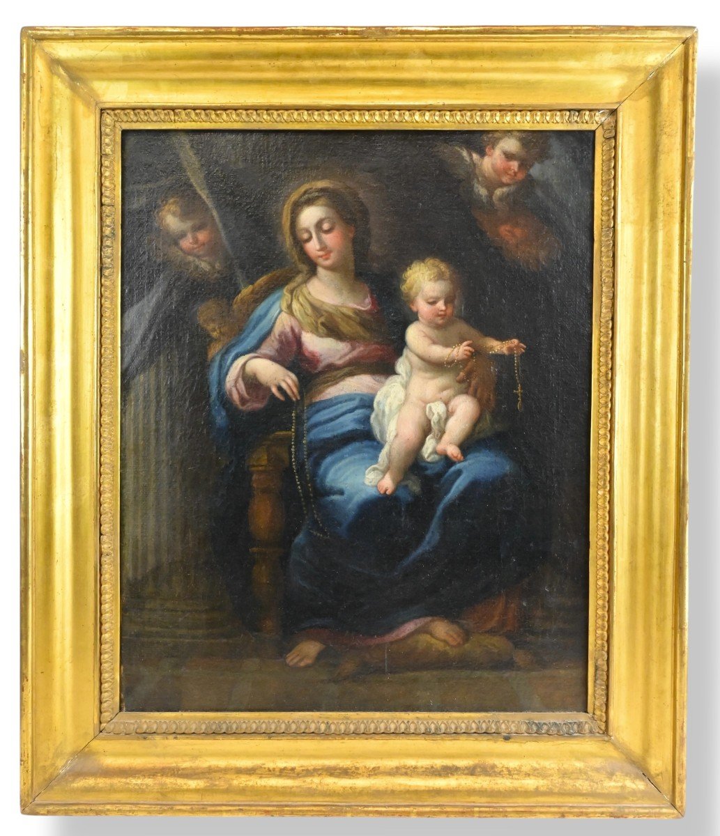 Madonna And Child - Sebastiano Conca School - Rome Early 18th Century